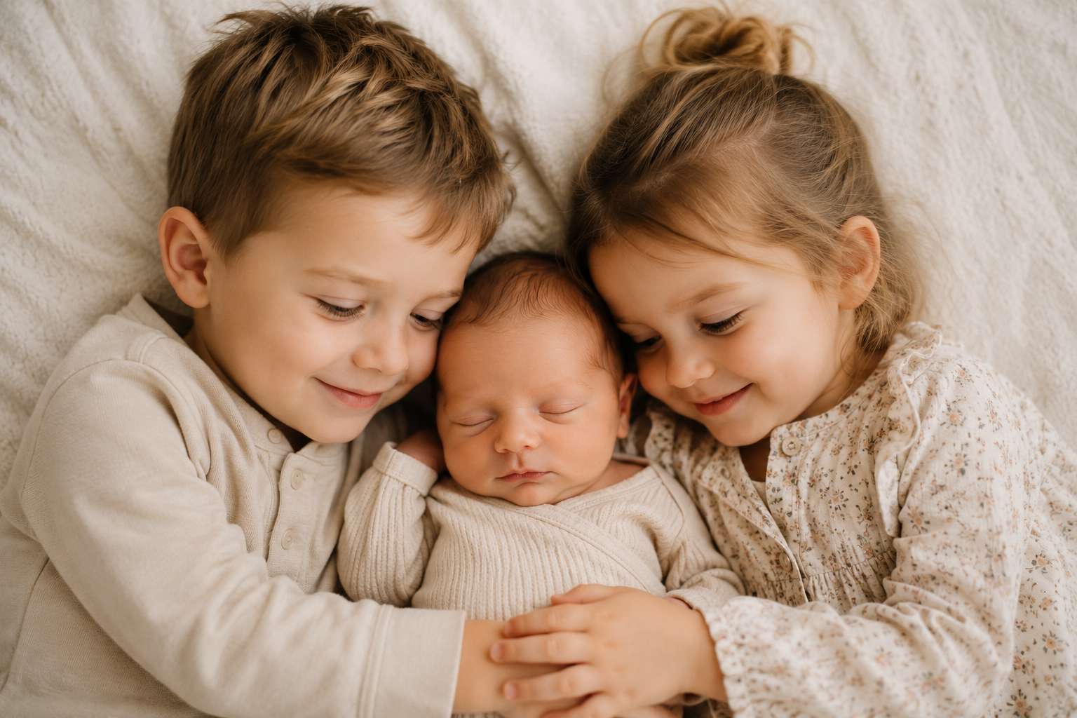 Broertjes met baby