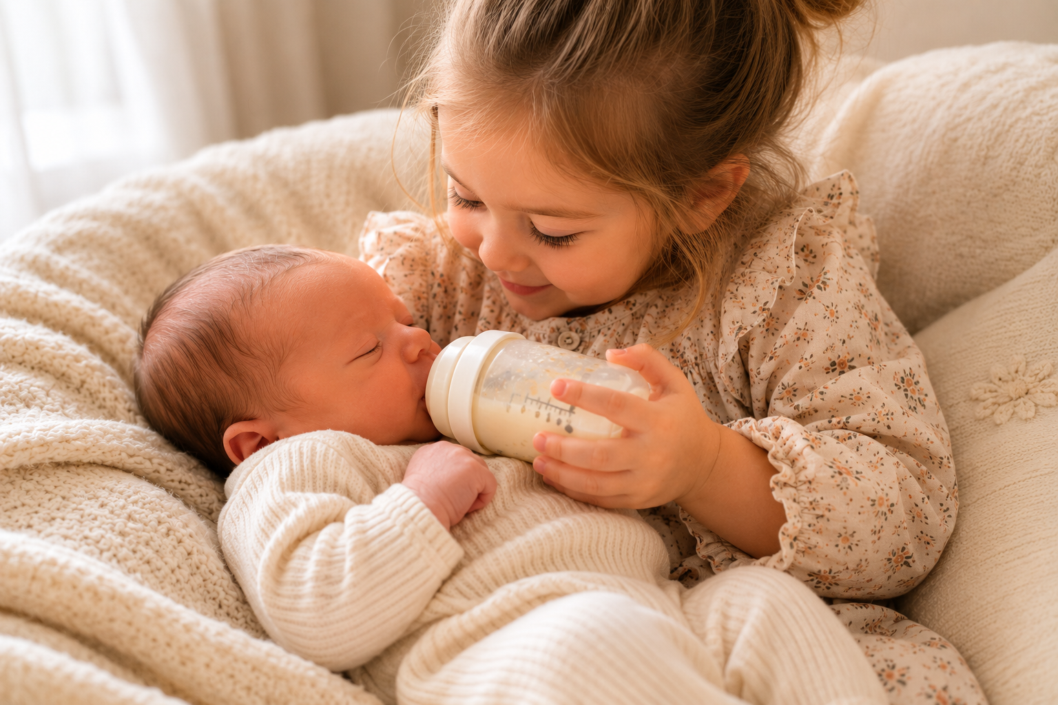 Zusje met baby